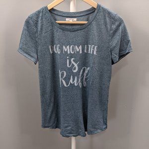 Maurices Dog Mom Life is Ruff Teal Graphic Tee, S